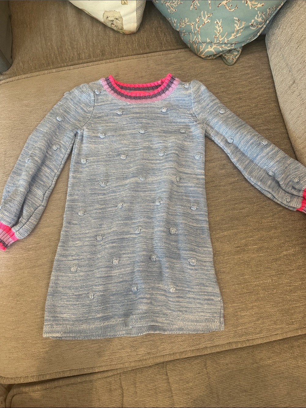Lilly Pulitzer Light Blue sweater Dress with Pink Trim
